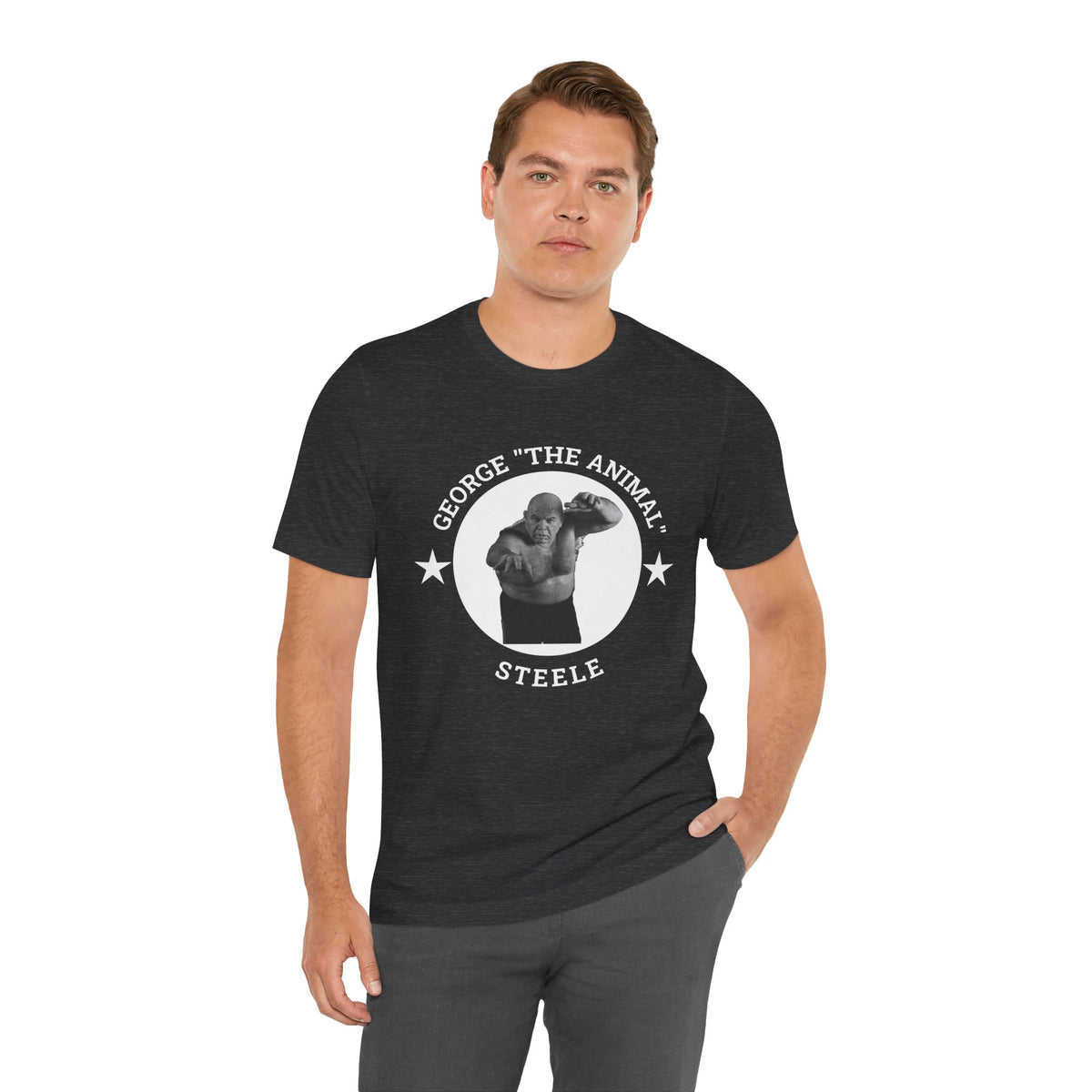 Graphic Tee Shirt design of George The Animal Steel