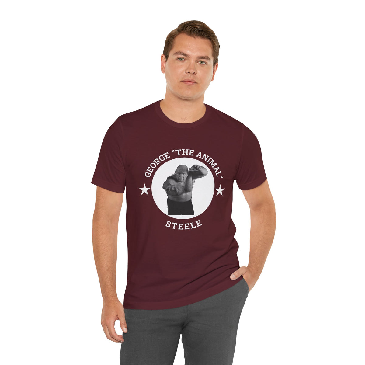 Graphic Tee Shirt design of George The Animal Steel