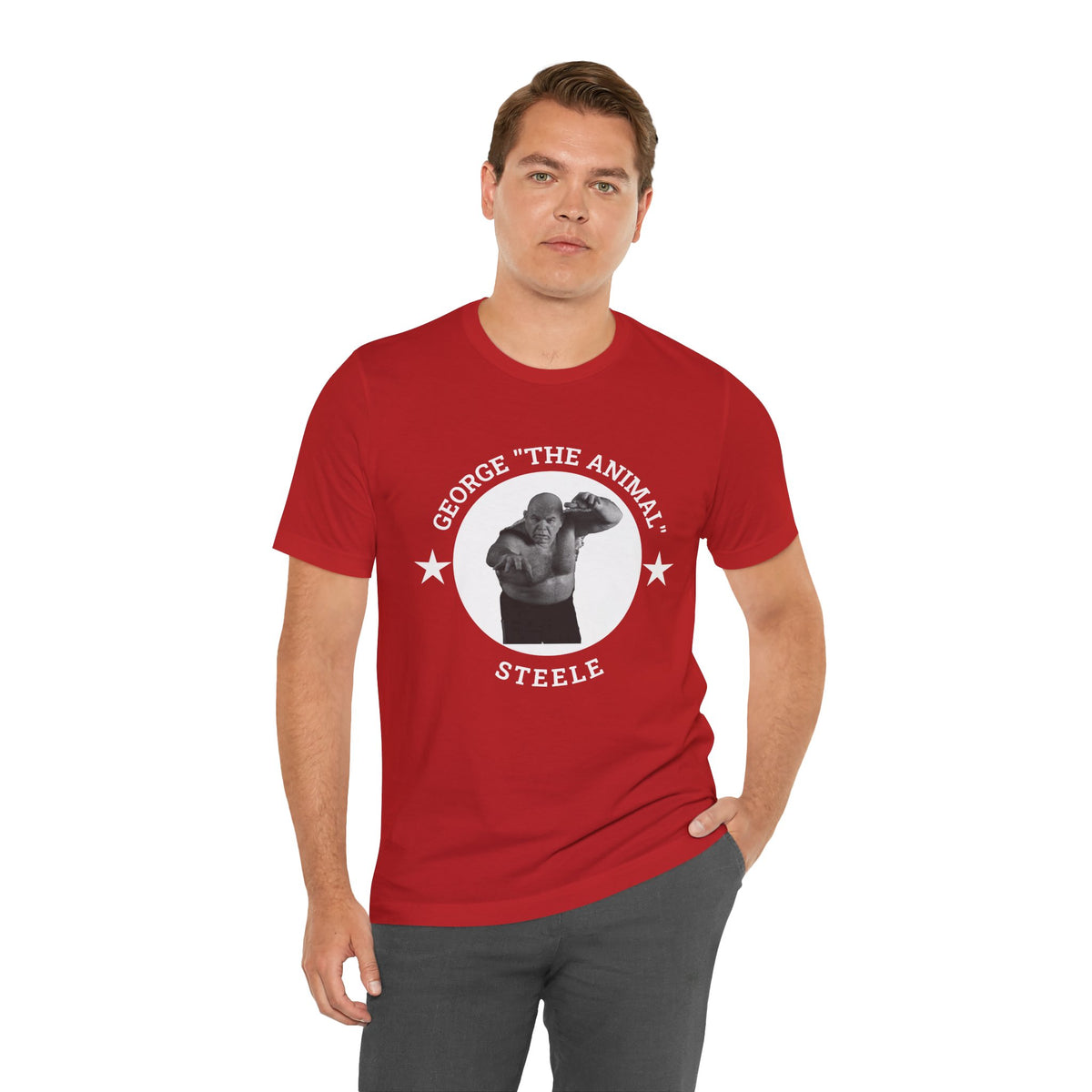 Graphic Tee Shirt design of George The Animal Steel