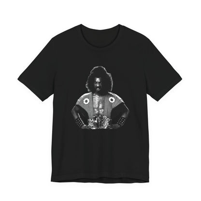 A black short-sleeve crewneck t-shirt featuring Shogun from the last Dragon.