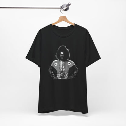 A black short-sleeve crewneck t-shirt featuring Shogun from the last Dragon.