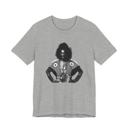 A gray short-sleeve crewneck t-shirt featuring Shogun from the last Dragon.