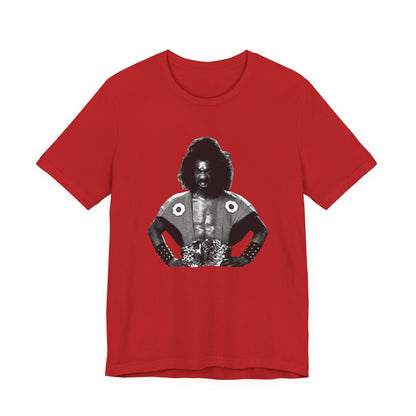 A red short-sleeve crewneck t-shirt featuring Shogun from the last Dragon.